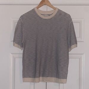 American Eagle Outfitters Black and White Striped Tee